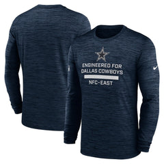 Dallas Cowboys Sideline Velocity Performance Long Sleeve T-Shirt - Navy
