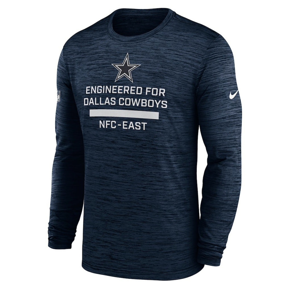 Dallas Cowboys Sideline Velocity Performance Long Sleeve T-Shirt - Navy