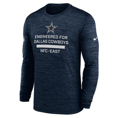 Dallas Cowboys Sideline Velocity Performance Long Sleeve T-Shirt - Navy