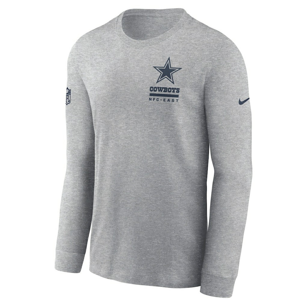 Dallas Cowboys Sideline Dri-FIT Long Sleeve T-Shirt Heather Gray