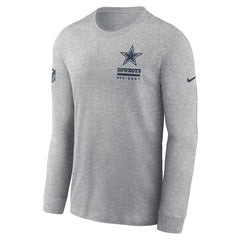 Dallas Cowboys Sideline Dri-FIT Long Sleeve T-Shirt Heather Gray