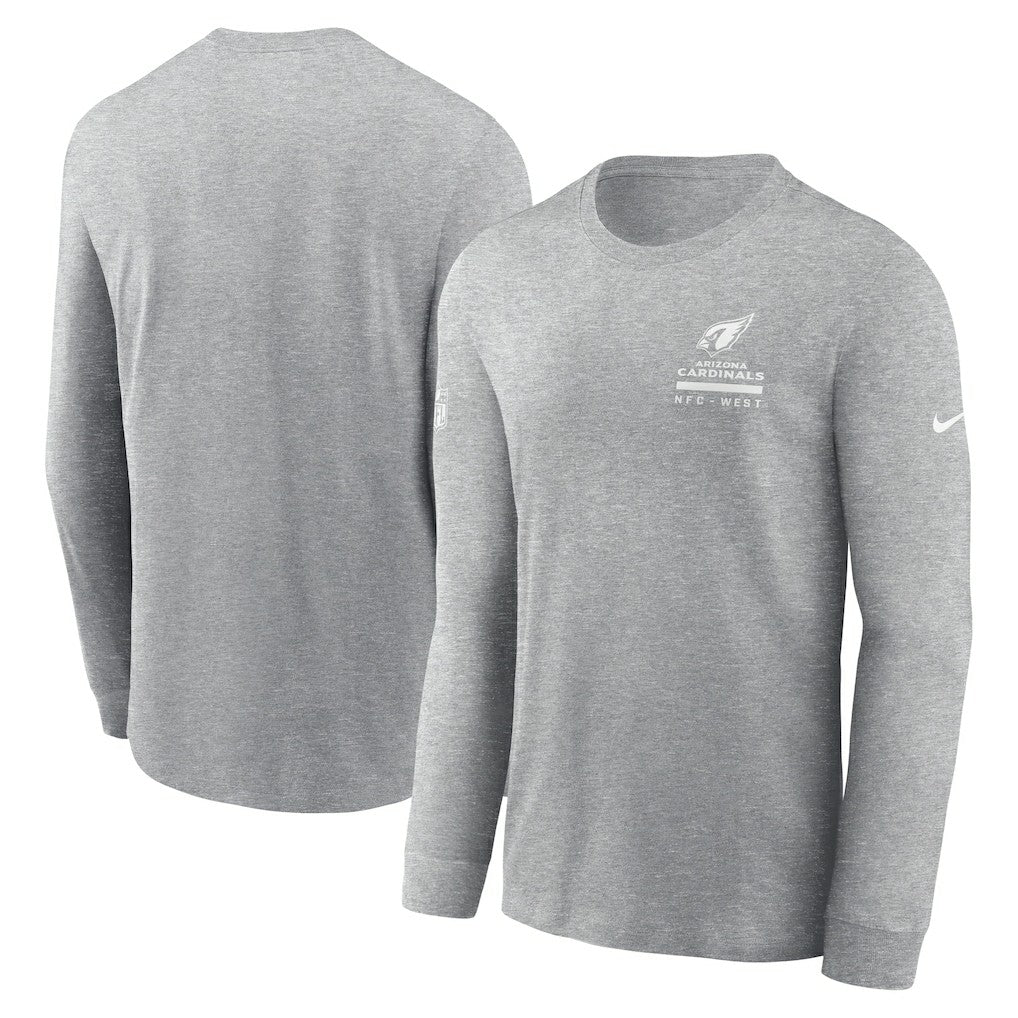 Arizona Cardinals Sideline Dri-FIT Long Sleeve T-Shirt Heather Gray