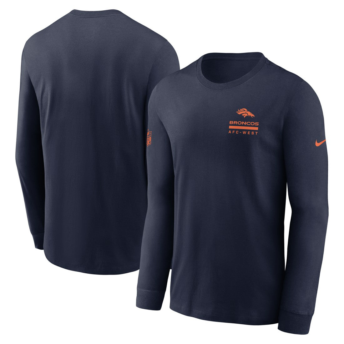 Denver Broncos Sideline Dri-FIT Long Sleeve T-Shirt Navy