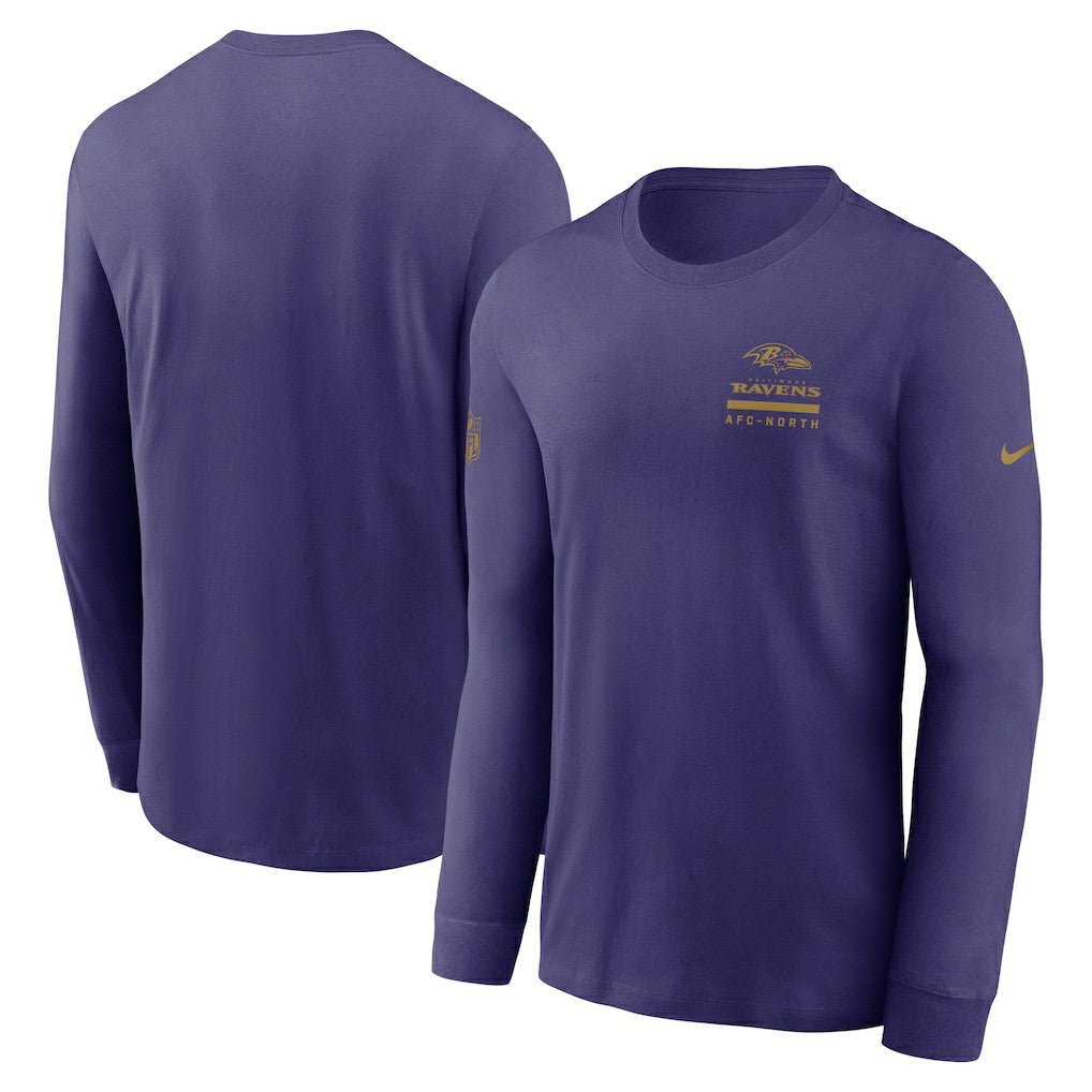 Baltimore Ravens Sideline Dri-FIT Long Sleeve T-Shirt Purple