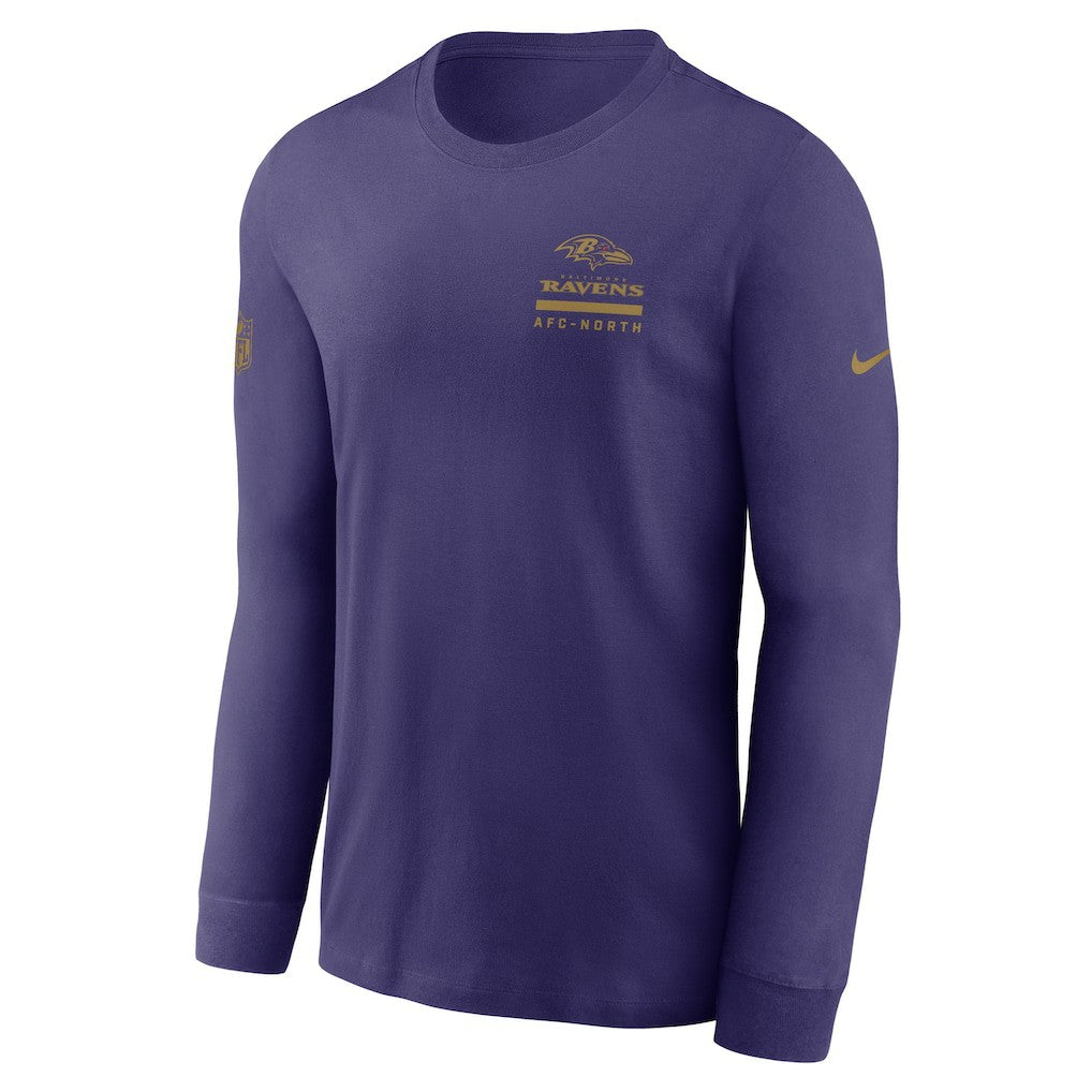 Baltimore Ravens Sideline Dri-FIT Long Sleeve T-Shirt Purple