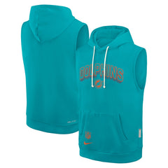 Miami Dolphins Sideline Standard Issue Dri-FIT Sleeveless Hoodie Aqua
