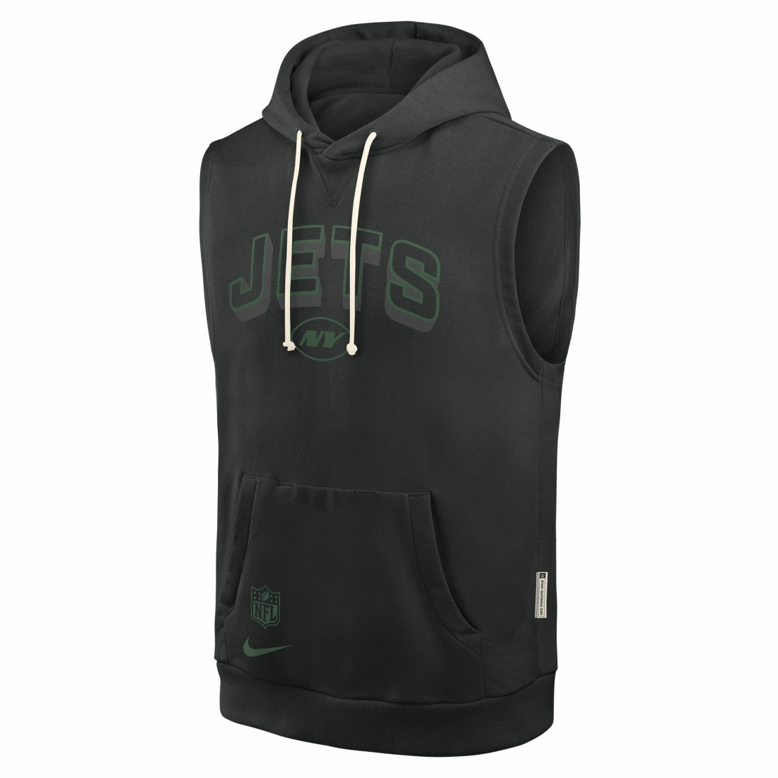 New York Jets Sideline Standard Issue Dri-FIT Sleeveless Hoodie Black