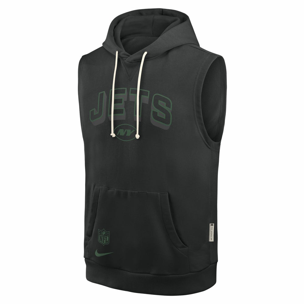 New York Jets Sideline Standard Issue Dri-FIT Sleeveless Hoodie Black