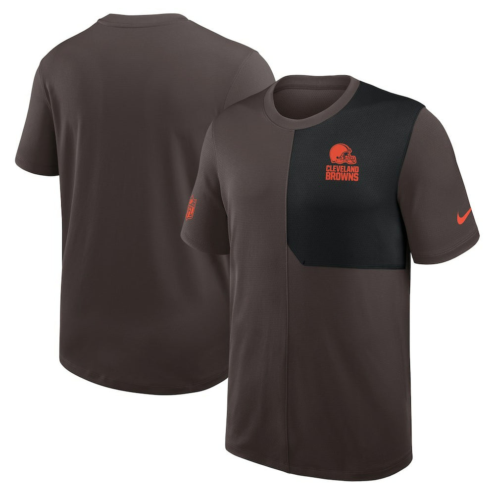 Cleveland Browns Sideline UV Dri-Fit Coach Shirt Brown