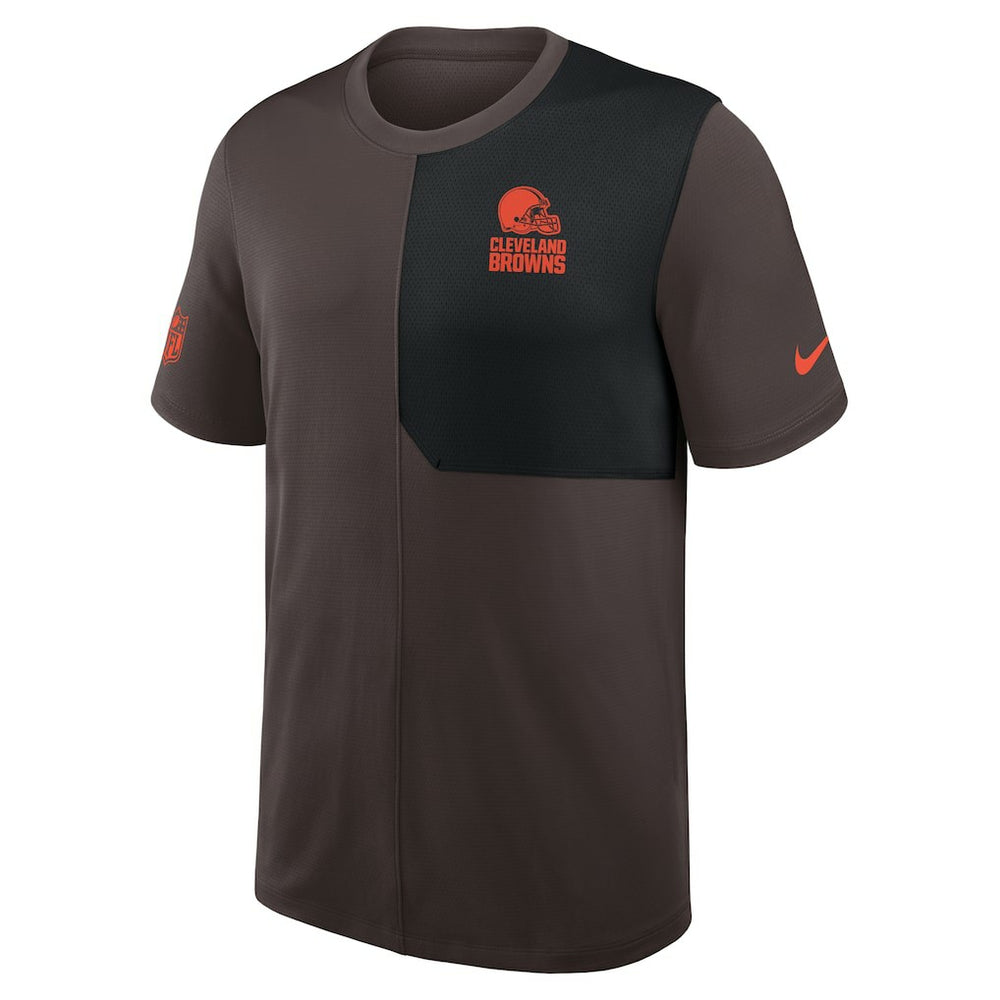 Cleveland Browns Sideline UV Dri-Fit Coach Shirt Brown