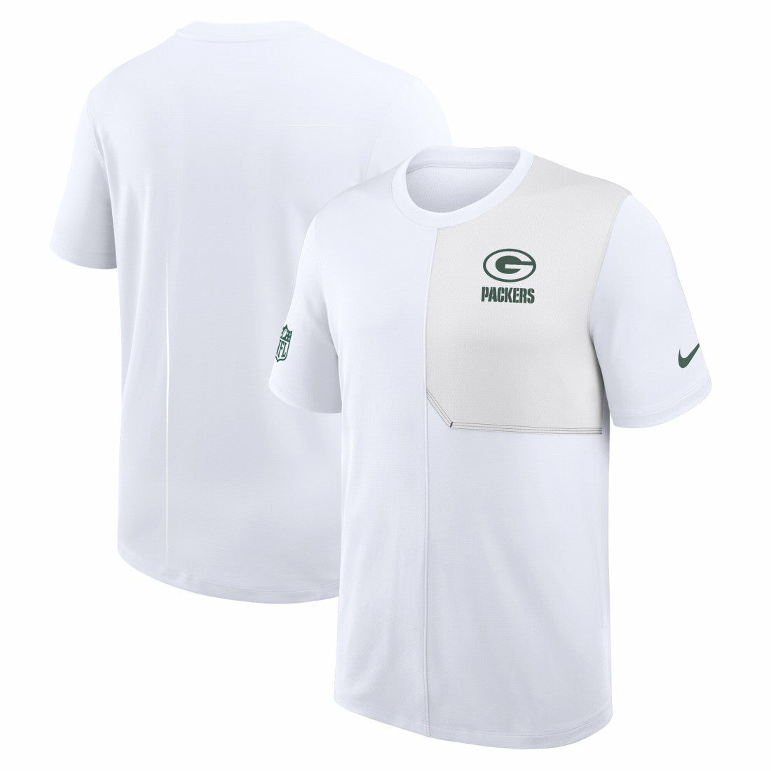Green Bay Packers Sideline UV Dri-Fit Coach Shirt White