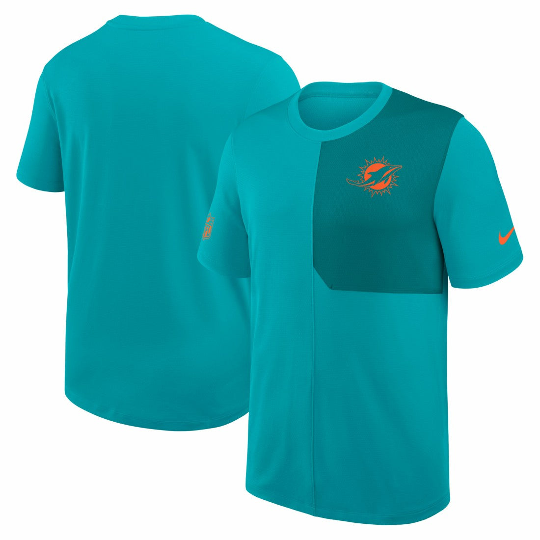 Miami Dolphins Sideline UV Dri-Fit Coach Shirt Aqua