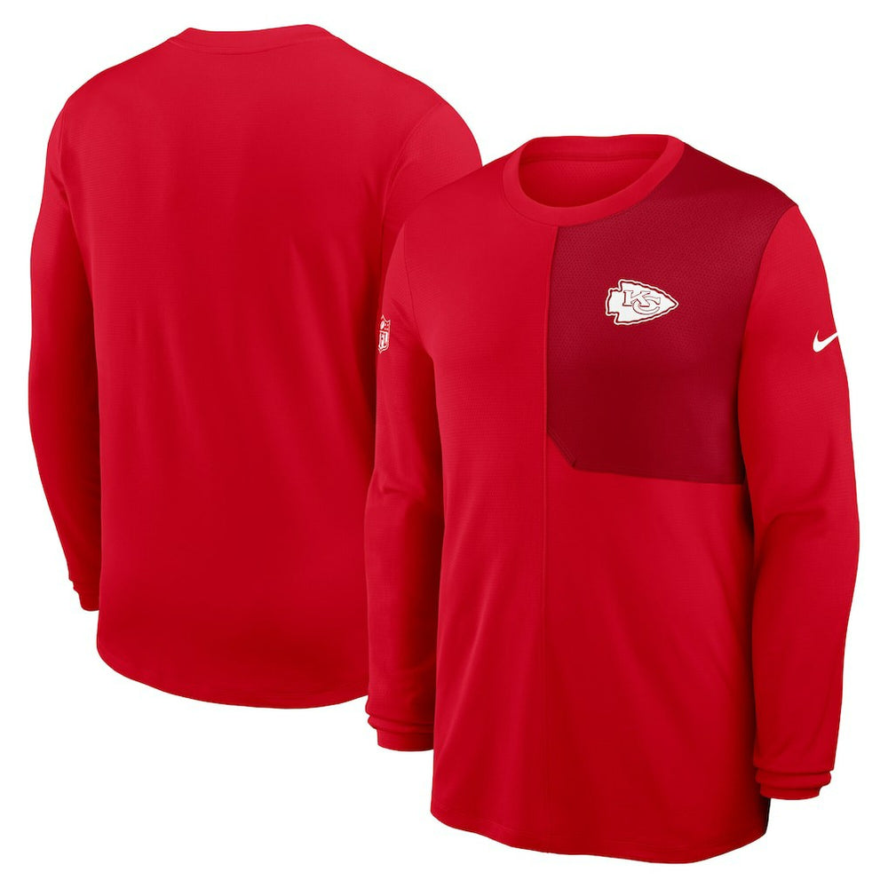 Kansas City Chiefs Sideline Coach UV Dri-FIT Long Sleeve Shirt Red
