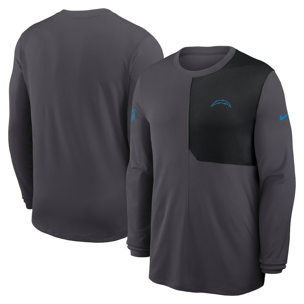 Los Angeles Chargers Sideline Coach UV Dri-FIT Long Sleeve Shirt Gray