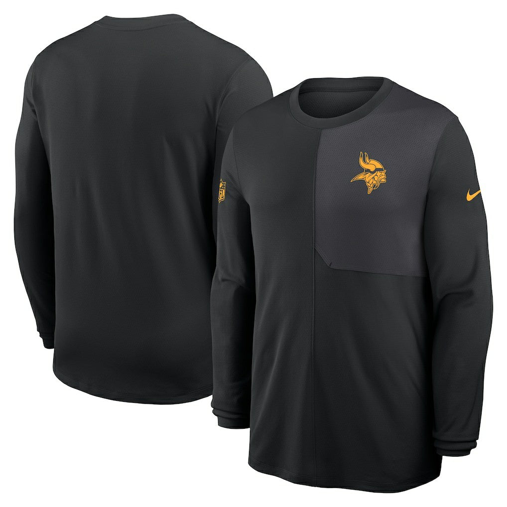 Minnesota Vikings Sideline Coach UV Dri-FIT Long Sleeve Shirt Black