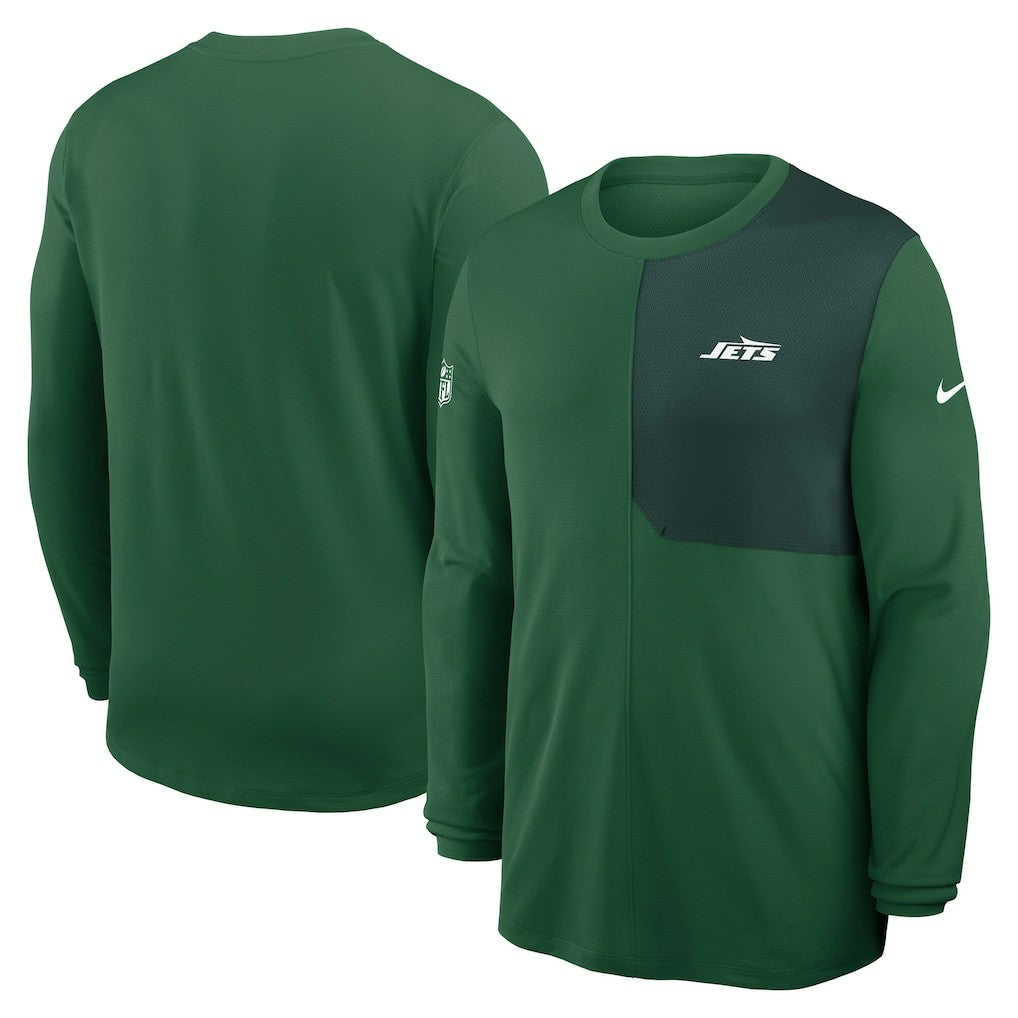 New York Jets Sideline Coach UV Dri-FIT Long Sleeve Shirt Green