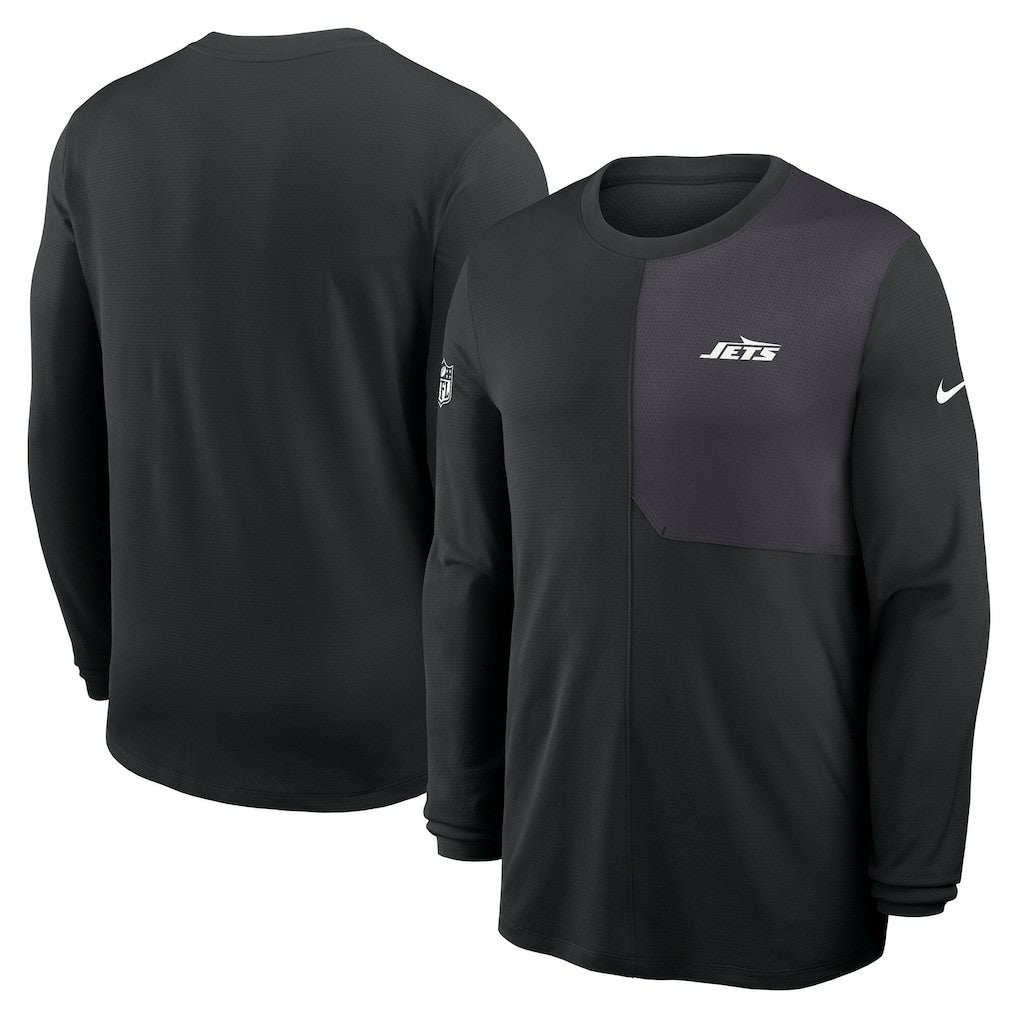 New York Jets Sideline Coach UV Dri-FIT Long Sleeve Shirt Black