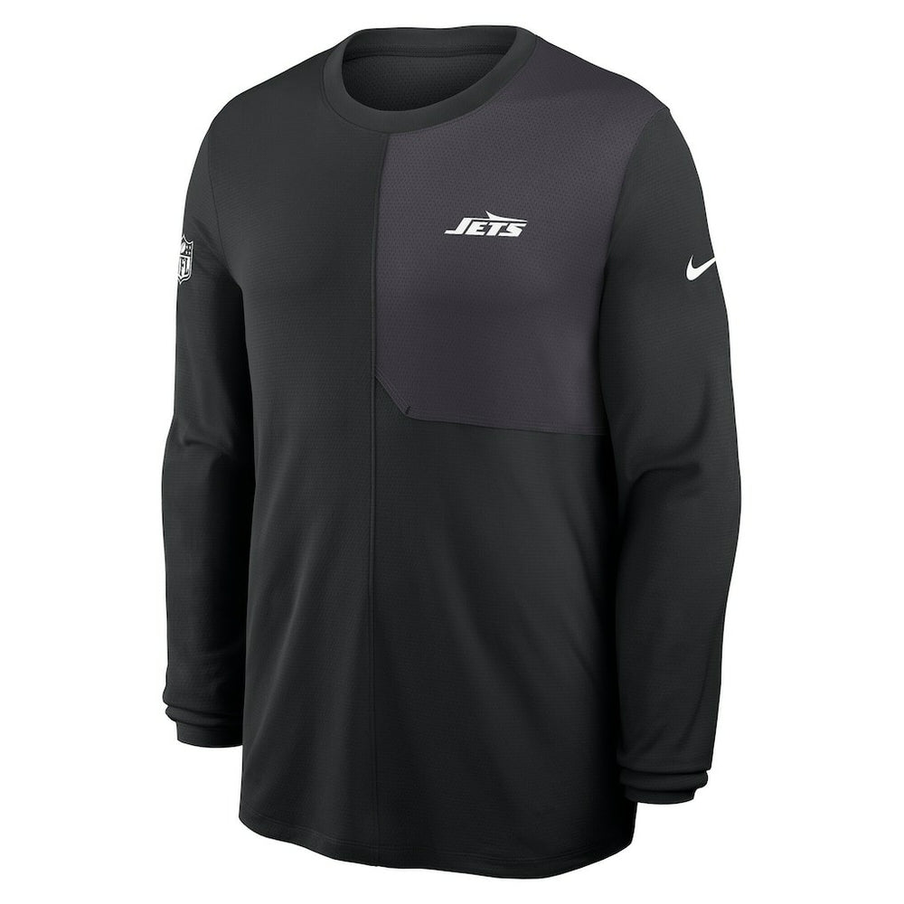 New York Jets Sideline Coach UV Dri-FIT Long Sleeve Shirt Black