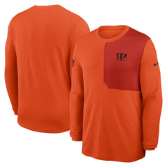 Cincinnati Bengals Sideline Coach UV Dri-FIT Long Sleeve Shirt Orange