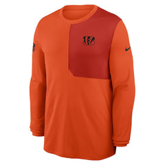 Cincinnati Bengals Sideline Coach UV Dri-FIT Long Sleeve Shirt Orange
