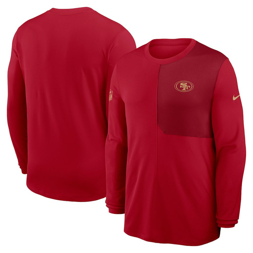 San Francisco 49ers Sideline Coach UV Dri-FIT Long Sleeve Shirt Scarlet
