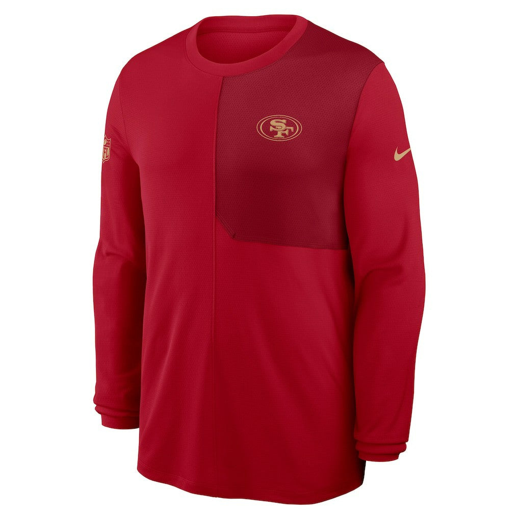 San Francisco 49ers Sideline Coach UV Dri-FIT Long Sleeve Shirt Scarlet