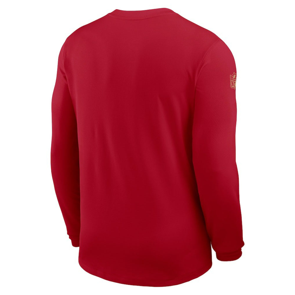 San Francisco 49ers Sideline Coach UV Dri-FIT Long Sleeve Shirt Scarlet