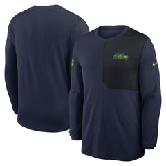 Seattle Seahawks Sideline Coach UV Dri-FIT Long Sleeve Shirt College Navy
