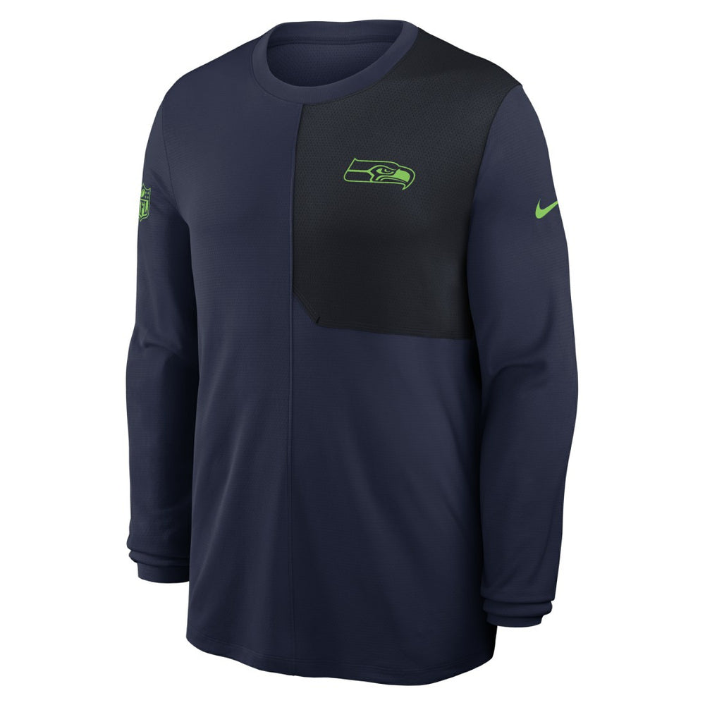 Seattle Seahawks Sideline Coach UV Dri-FIT Long Sleeve Shirt College Navy