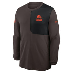 Cleveland Browns Sideline Coach UV Dri-FIT Long Sleeve Shirt Brown