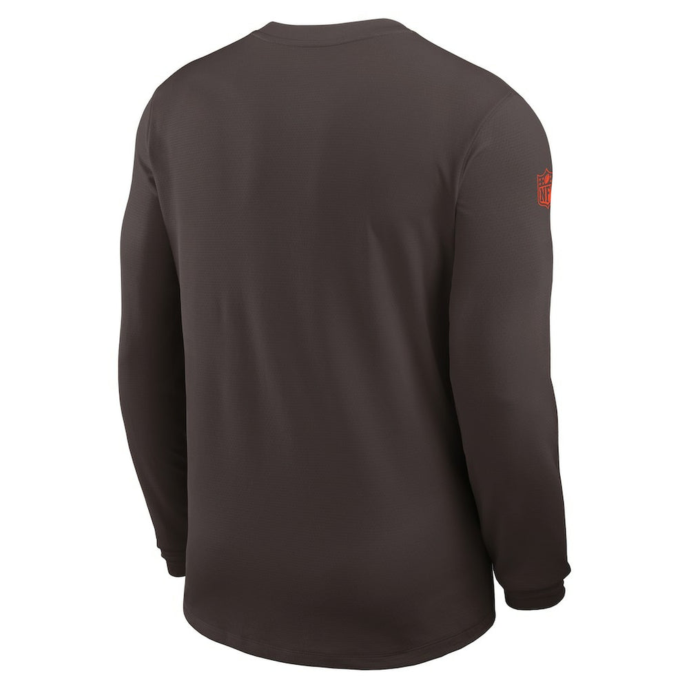 Cleveland Browns Sideline Coach UV Dri-FIT Long Sleeve Shirt Brown
