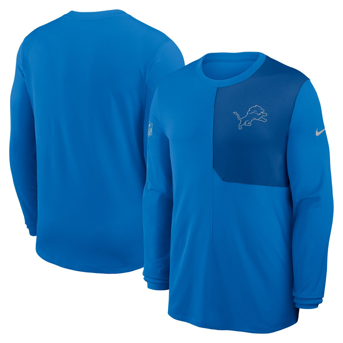 Detroit Lions Sideline Coach UV Dri-FIT Long Sleeve Shirt Blue