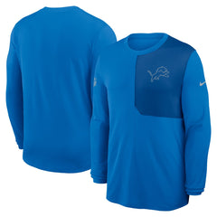 Detroit Lions Sideline Coach UV Dri-FIT Long Sleeve Shirt Blue