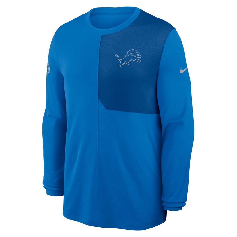 Detroit Lions Sideline Coach UV Dri-FIT Long Sleeve Shirt Blue