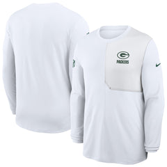 Green Bay Packers Sideline Coach UV Dri-FIT Long Sleeve Shirt White