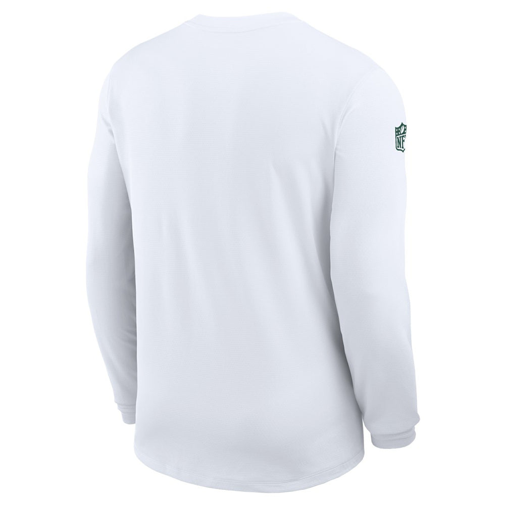 Green Bay Packers Sideline Coach UV Dri-FIT Long Sleeve Shirt White