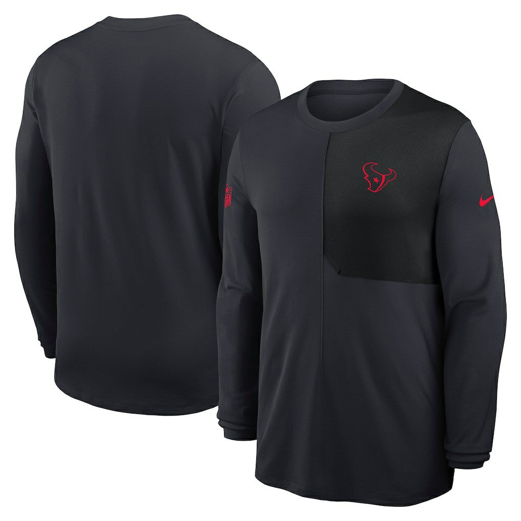Houston Texans Sideline Coach UV Dri-FIT Long Sleeve Shirt Navy