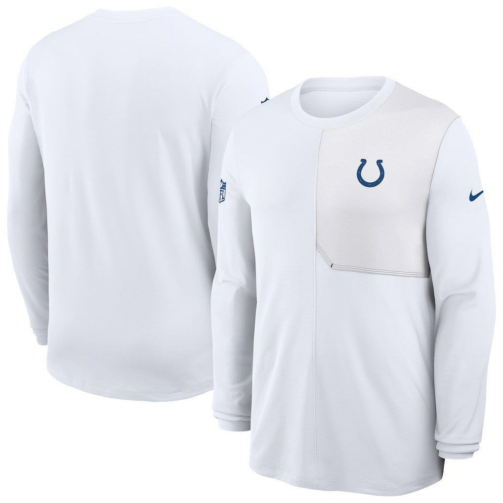 Indianapolis Colts Sideline Coach UV Dri-FIT Long Sleeve Shirt White