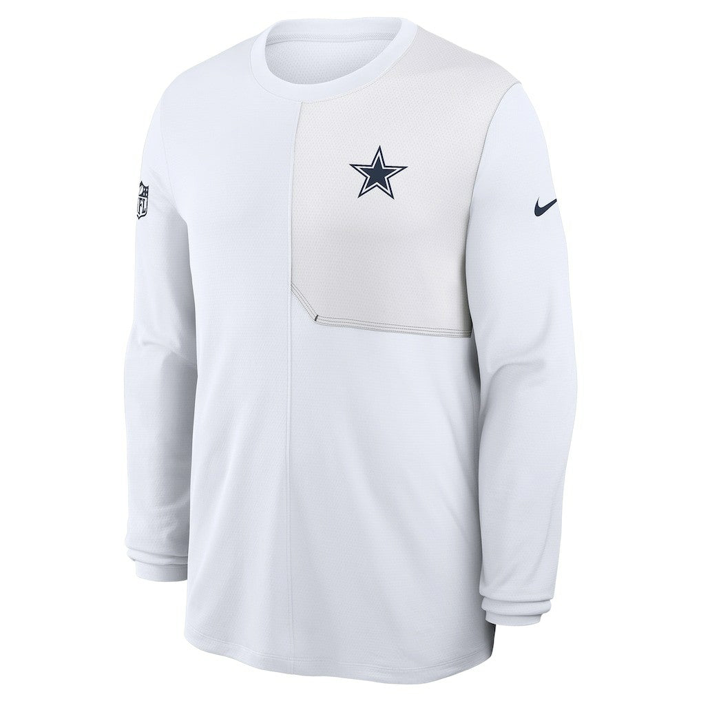 Dallas Cowboys Sideline Coach UV Dri-FIT Long Sleeve Shirt White