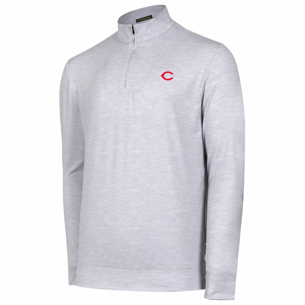 Cincinnati Reds Sublime Tri-Blend Quarter-Zip Jacket - Gray Jackets