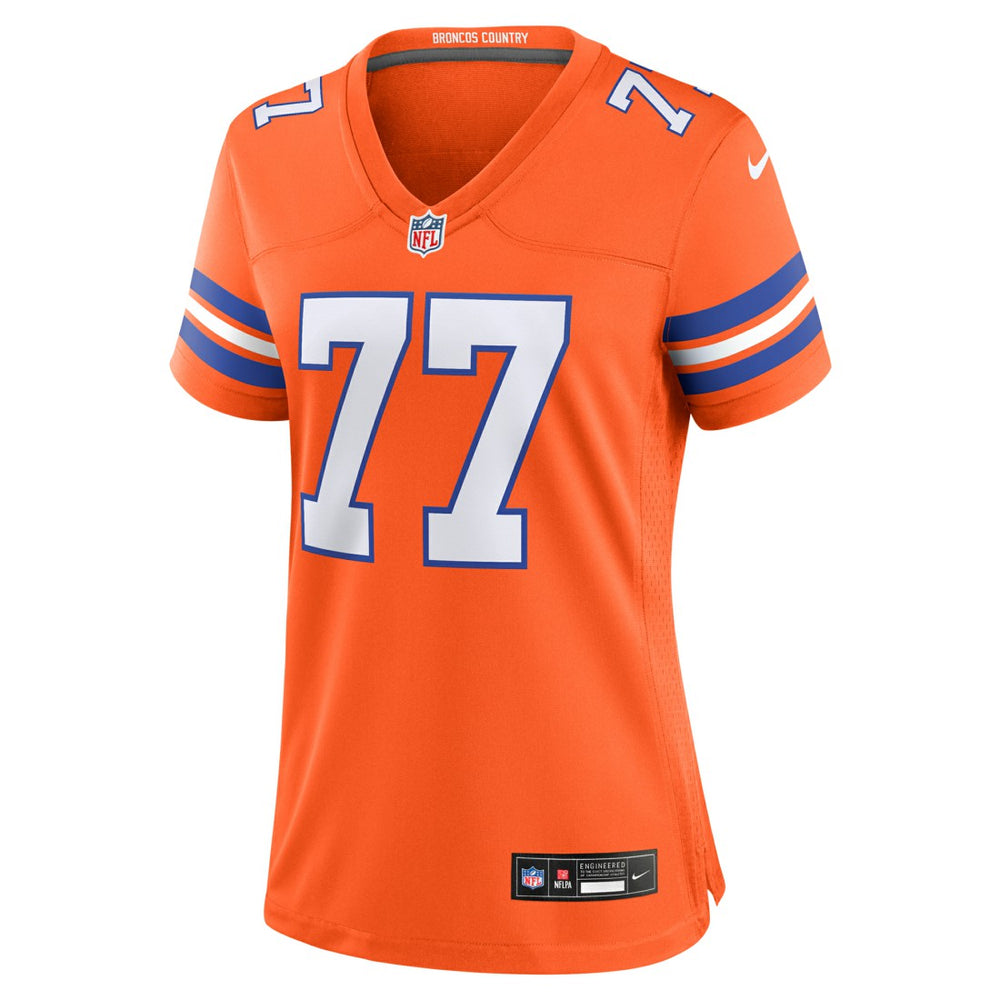 Quinn Meinerz Denver Broncos Women's Mile High Collection 1977 Throwback Player Game Jersey Orange
