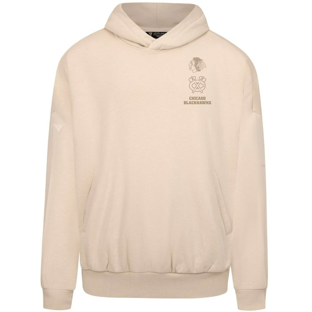 NHL Chicago Blackhawks Levelwear Contact Stamp Pullover Hoodie - Cream