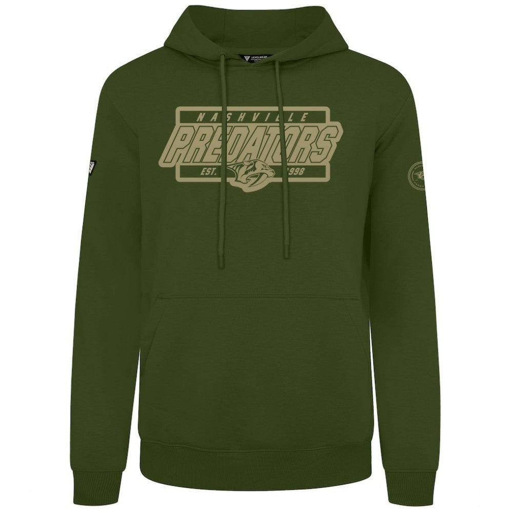NHL Nashville Predators Levelwear Podium Pullover Hoodie - Olive
