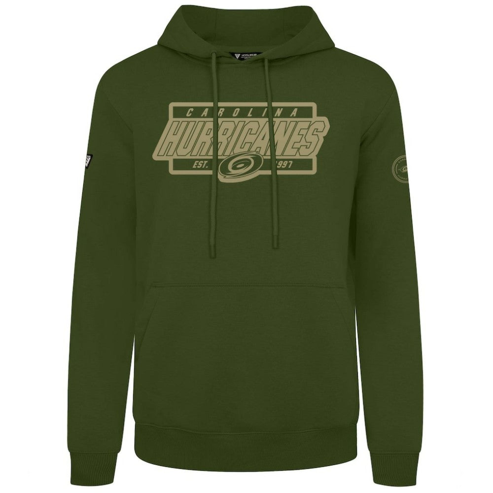 NHL Carolina Hurricanes Levelwear Podium Pullover Hoodie - Olive