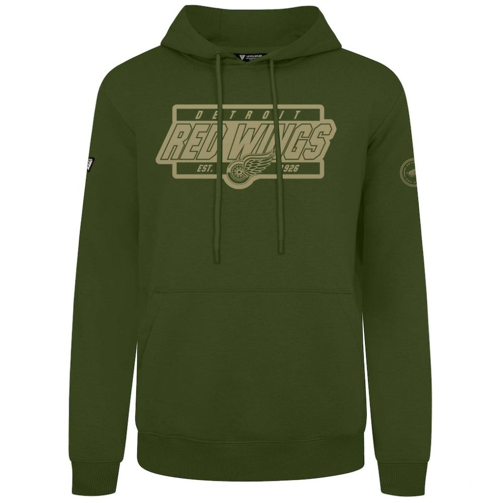 NHL Detroit Red Wings Levelwear Podium Pullover Hoodie - Olive