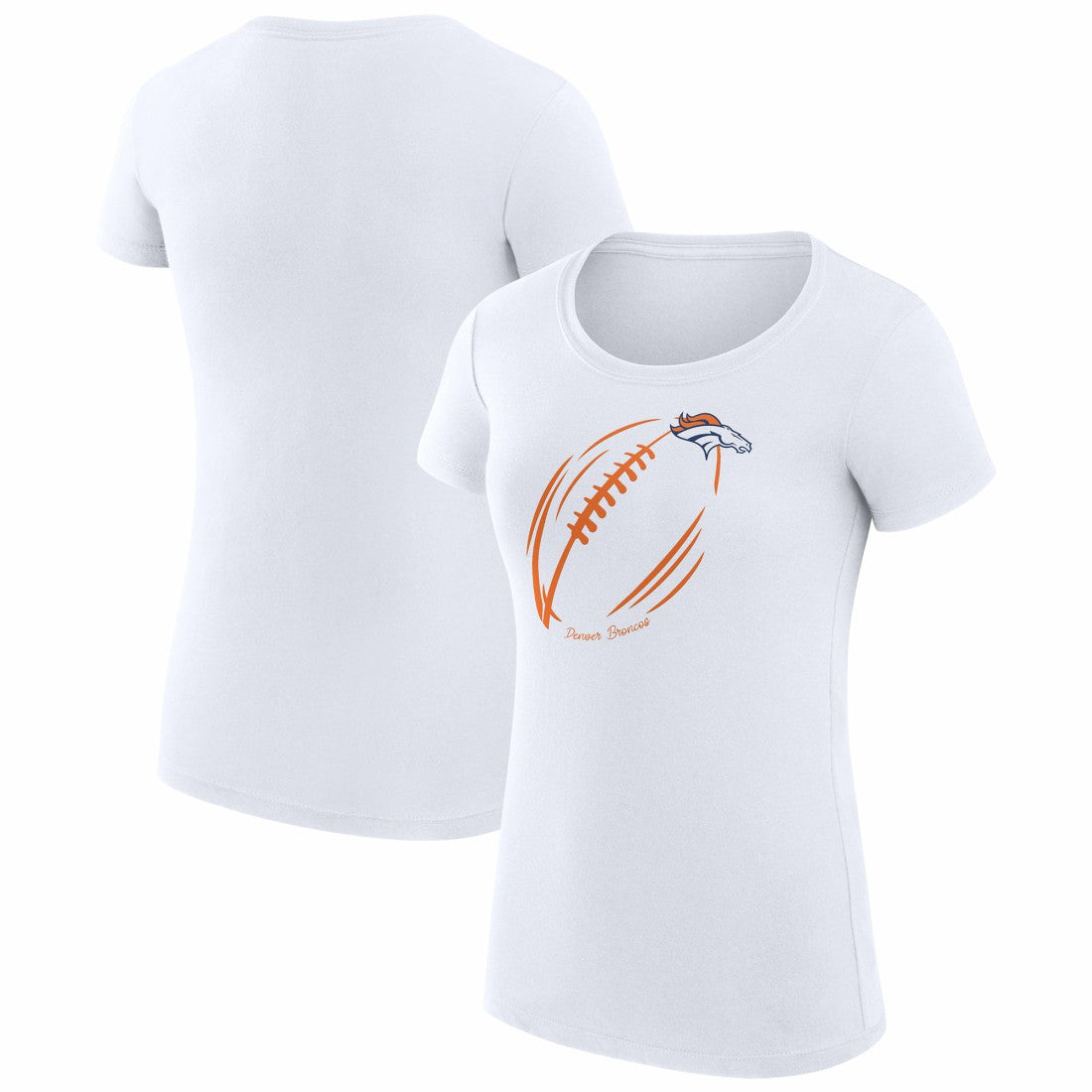 Denver Broncos G-III 4Her by Carl Banks Women's Super-Slim Fit Lightweight Subtle Football T-Shirt White