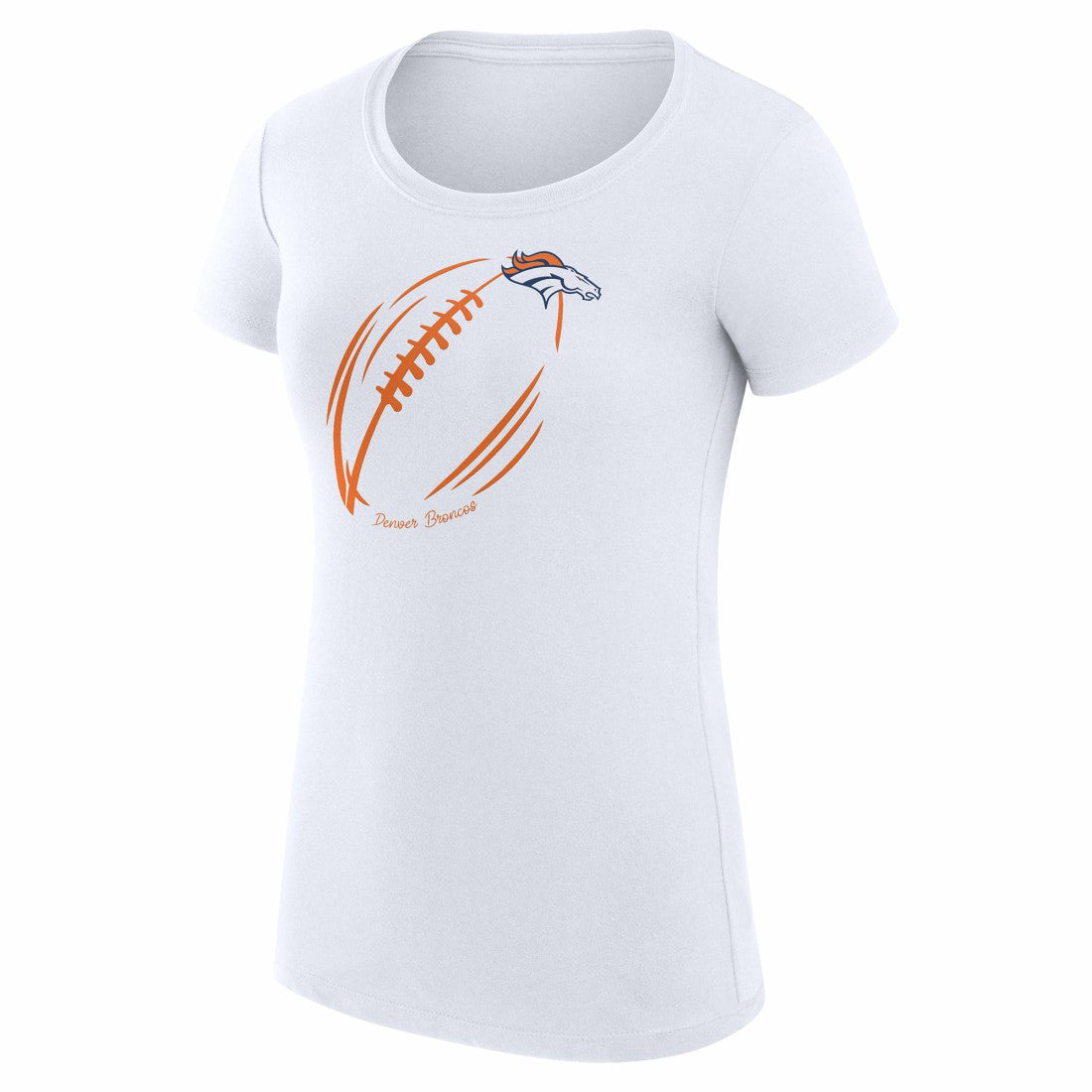 Denver Broncos G-III 4Her by Carl Banks Women's Super-Slim Fit Lightweight Subtle Football T-Shirt White