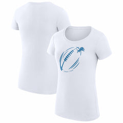 Detroit Lions G-III 4Her by Carl Banks Women's Super-Slim Fit Lightweight Subtle Football T-Shirt White