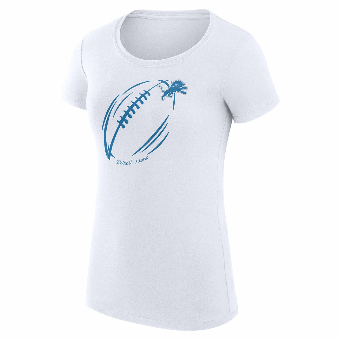 Detroit Lions G-III 4Her by Carl Banks Women's Super-Slim Fit Lightweight Subtle Football T-Shirt White