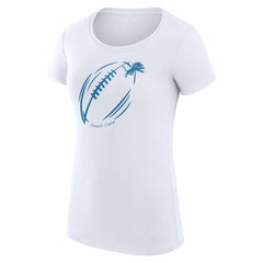 Detroit Lions G-III 4Her by Carl Banks Women's Super-Slim Fit Lightweight Subtle Football T-Shirt White